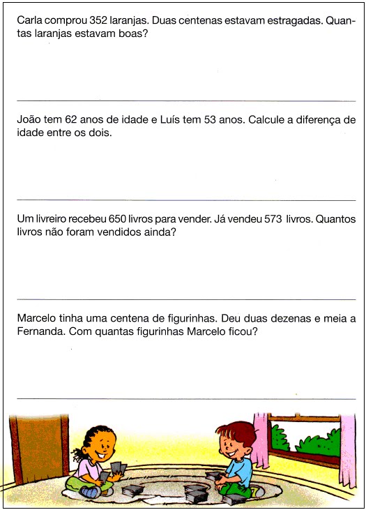 ATIVIDADES PARA APOIO PEDAGÓGICO: Matemática 3° e 4° Ano