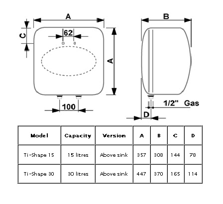 ARISTON - From Ebdaa صيانة مبيعات اريستون: Dimensions of the heaters