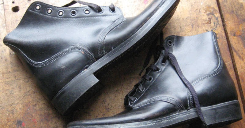 1940's WWII Era USN Service Shoes ~ Rivet Head