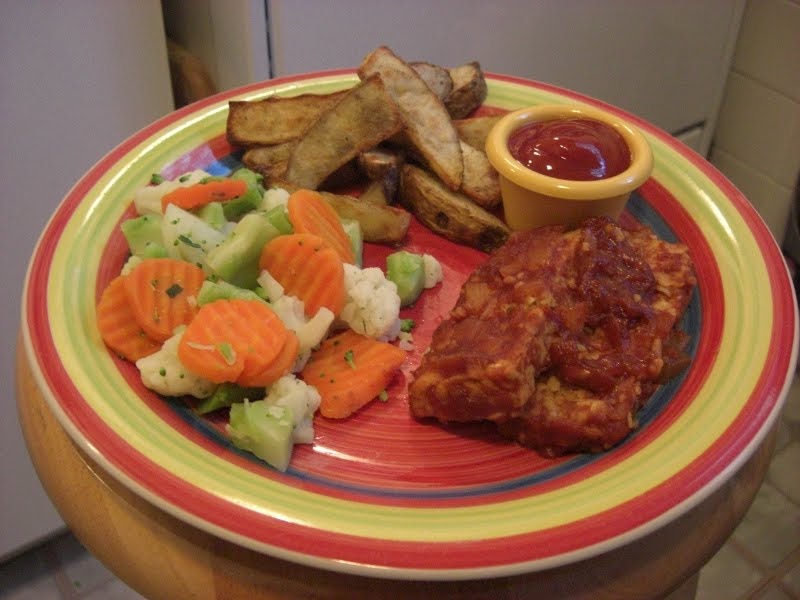 Tracie Cooks Baked BBQ Tempeh & Adobo Seasoned Fries