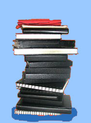 a stack of used books