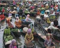 Pasar Terapung Lokasi Kuin Banjarmasin