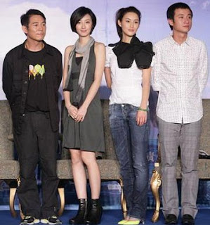 O elenco do filme posa para foto durante a entrevista coletiva: Jet Li, Kwai Lun-mei, Chen Rui e Wen Zhang