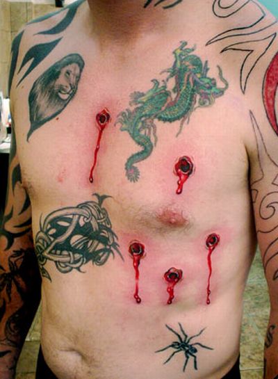 Bullet Holes Tattoo Design | 3D Tattoo Design