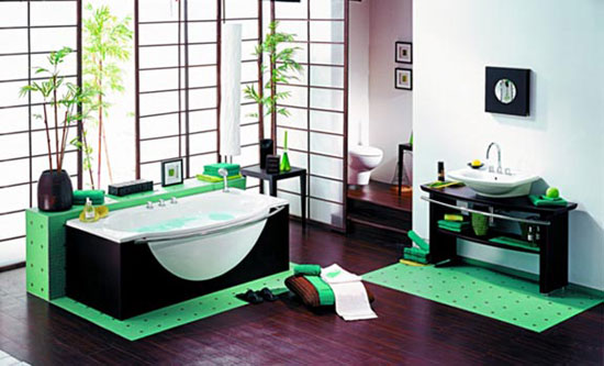 interior sweet design: Decoracion de interiores: Baño de color verde