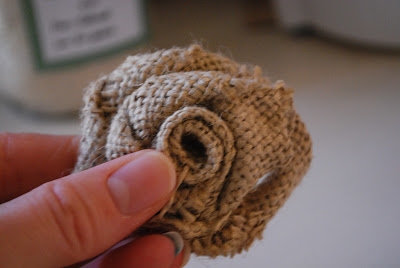 flowers made from burlap
