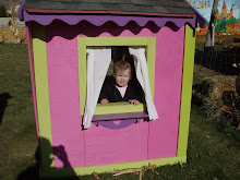 Brooke in a playhouse at Scarecrow Festival!