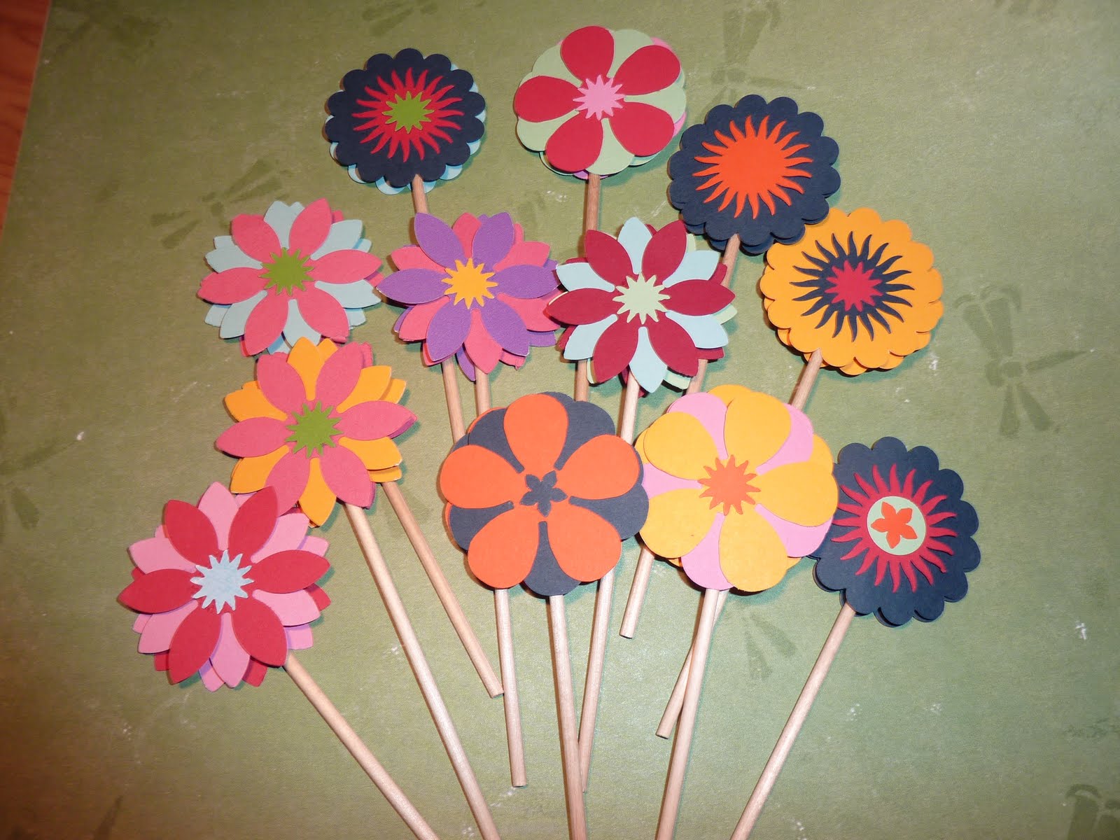 No Time To Be Bored Flower Cupcake Toppers