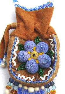 Native Alaskan beaded amulet bag, detail, collection of Robin Atkins