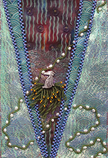 bead embroidery by Robin Atkins, July bead journal project, unfinished