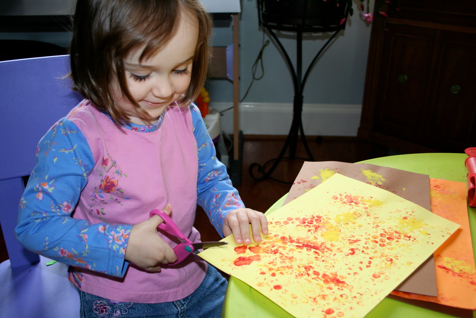 Pink and Green Mama: * Make Thanksgiving Corn With Bubble Wrap Printmaking