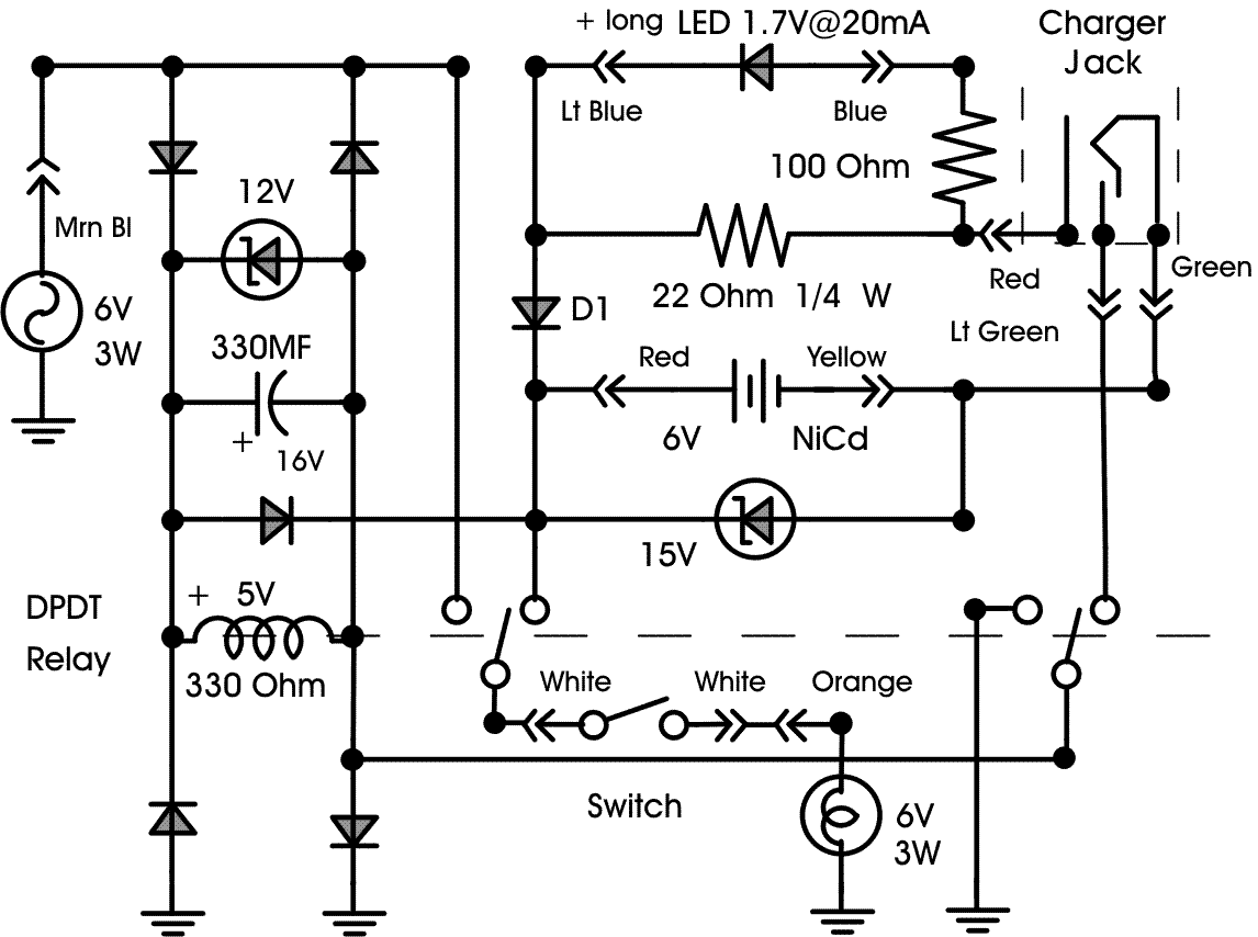 6V/3W Bicycle Generator System Circuit | Power Supply Diagram and Circuit