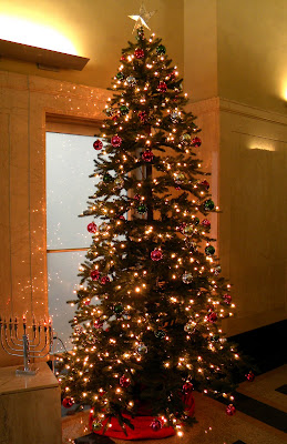 Christmas Tree and Hanukkah menorah