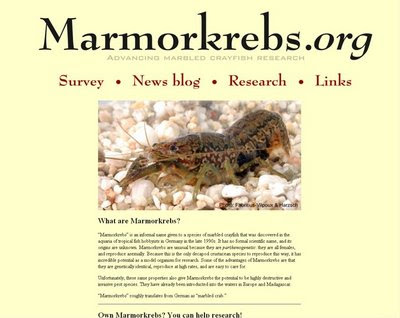 Marmorkrebs.org home page