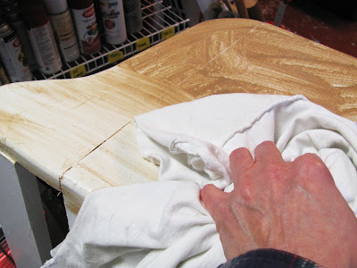 use watered down paint instead of glaze for distressing furniture