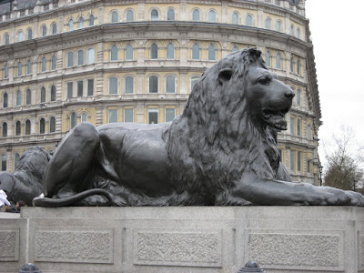 The Lion of London, The Lion Statue at Nelson's Column, Trafalgar Square, London, UK
