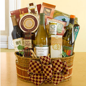 A Great Chrismas Gift, Executive Wine Basket Wallpaper