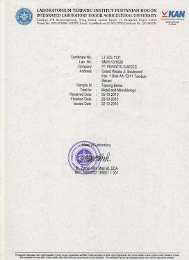 SERTIFIKAT HASIL LABORATORIUM