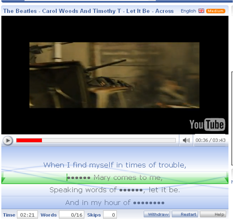 Doris 3m EFL Center Lyrics Training // The Beatles Carol Woods And