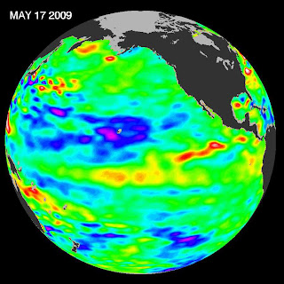 El Niño/La Niña Jason Data of sea levels from May 17, 2009.