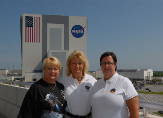 From left, sisters Sharon Lane, Teresa Strobush and Karon Buchner have a combined 106 years of service at Kennedy Space Center.