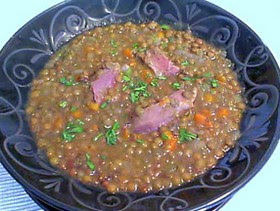 This was a viewer asking from a piece agone for an slow lentil soup recipe Lentil Soup amongst Braised Ham Hock