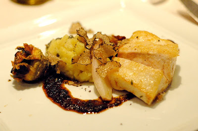 branzino with truffles and artichoke at Marea