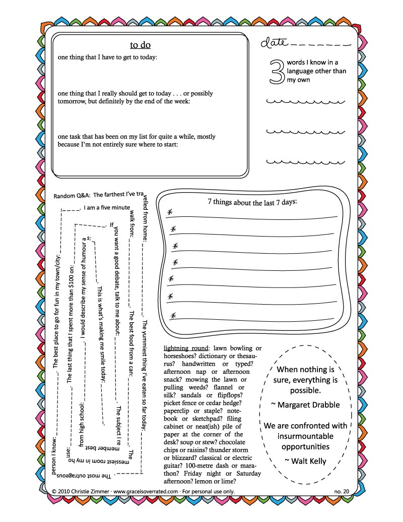 Free Printable Guided Journal Pages