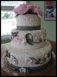 cake cakes pink charcoal grey blush ivory colors gray fondant weddings pretty tier purple amazing