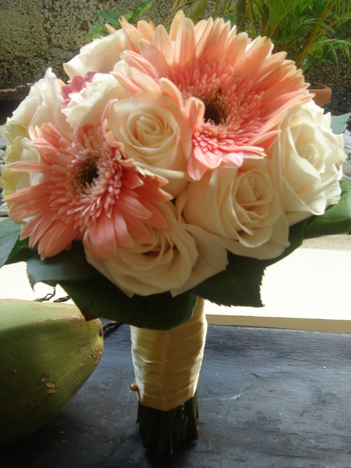 Bouquet Bridal Pink Gerbera and Rose Wedding Bouquet