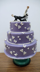 purple cake cakes silver tier lilac heart flowers hearts funny butterflies topper three tags feathers groom roses bride piping edible