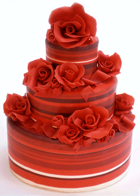 Red Strip Cake Bride Shows 35