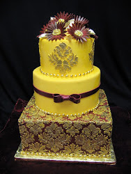 cake yellow damask cakes burgundy birthday flowers anniversary decorated purple colors pattern popular round brown coral turquoise weddings helpful