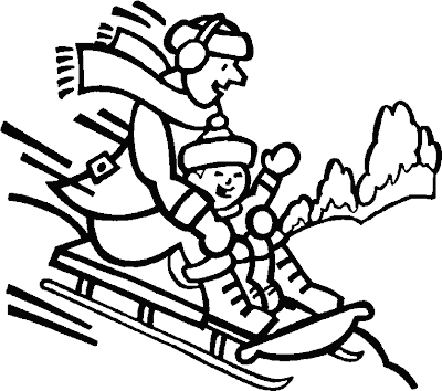 snow coloring pages sledding