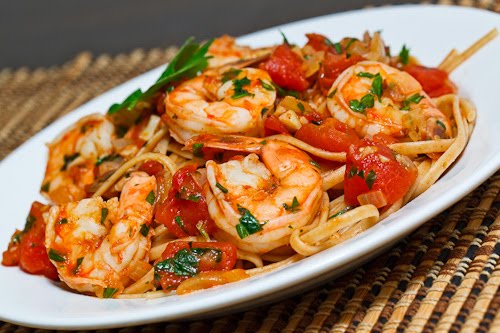 free chop gluten baked recipe pork in Recipe Linguine Sauce a White and Tomato on Shrimp Wine
