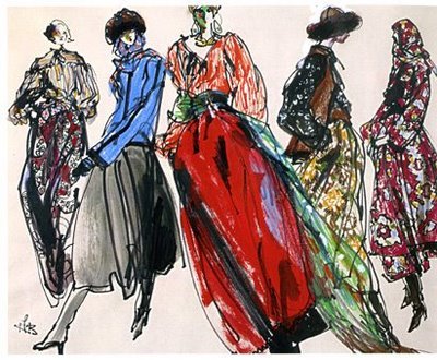 Yves Saint Laurent fashion illustrations.-29418-