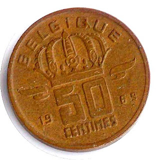 Ancient coin Belgique Старинная монета Бельгии 50 centimes 1989 altertümliche Münze Königreich Belgien moneda antigua el Reino Bélgica moneda de la Bélgica