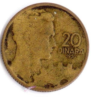 Нумизматика монета Динар Югославия 20 Dinara Ancient coin Yugoslavia ancienne pièce altertümliche Münze moneda antigua