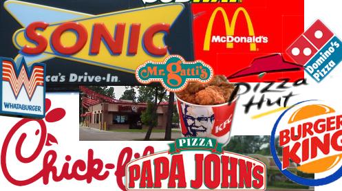 Two fast food restaurants