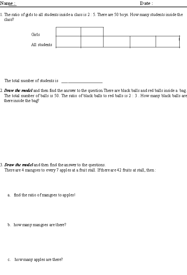 "RATIO WORKSHEET" WITH PICTURE - MathsAnimation