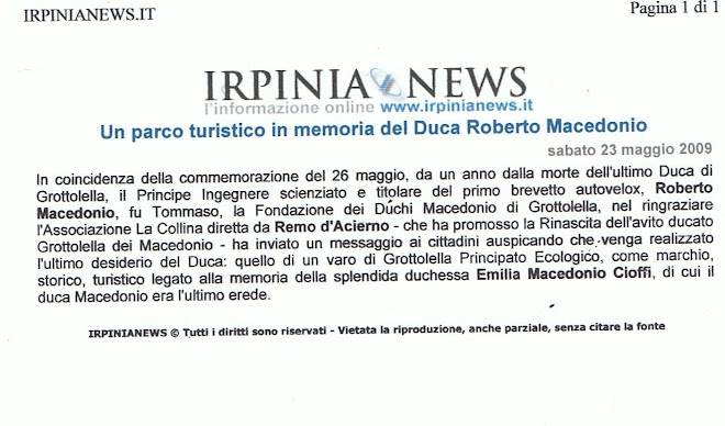 La  principessa Giovanna Aprile von Hohenstaufen  commemora il consorte Duca Roberto Macedonio
