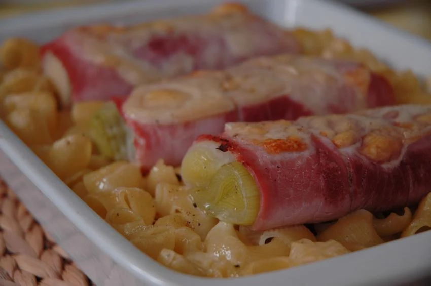 Fussoir: Poireaux roulés au jambon