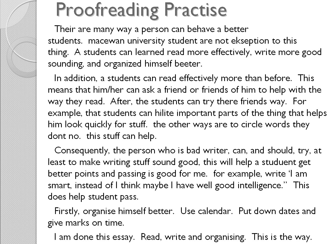 Proofread essay