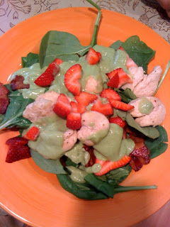 Bacon, Chicken, Strawberry Salad