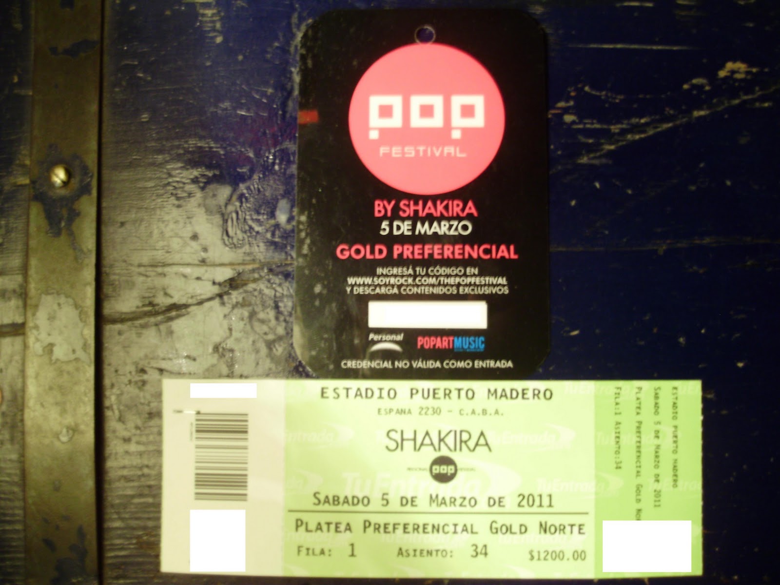 Shakira-Argentina: Fotos de las entradas para "The Pop Festival" en