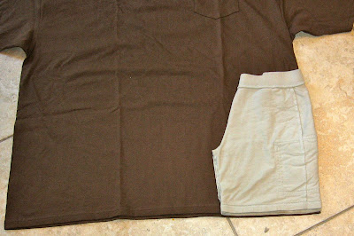 shorts laid over tshirt