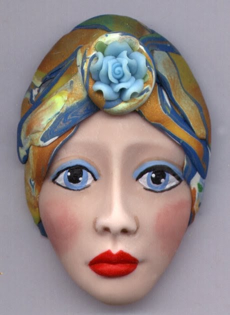 Linsart Creations in Clay: Art doll Faces with Abstract Hats