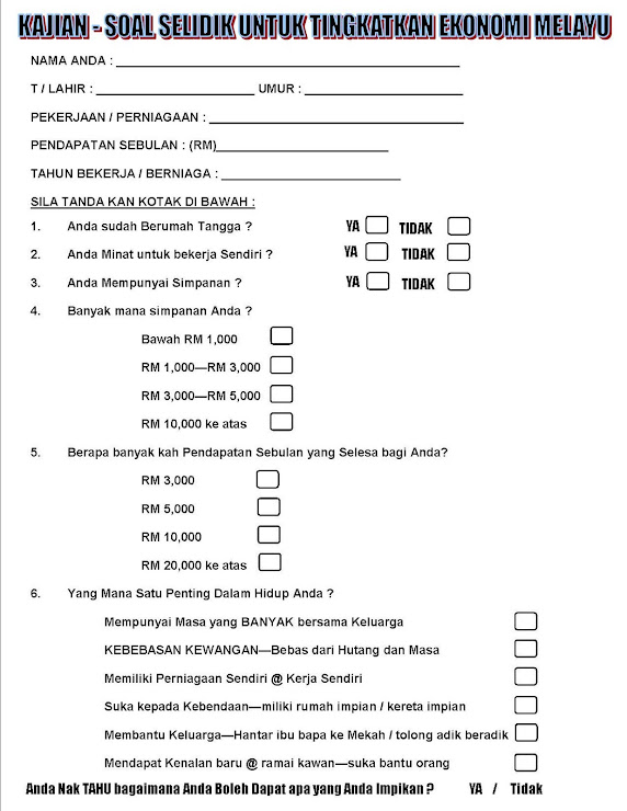 Contoh Borang Soal Selidik Insurans - 17 - Contoh U