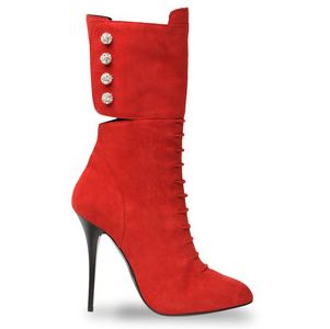 red canvas boots