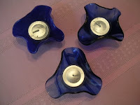 Blue tealight candle holders